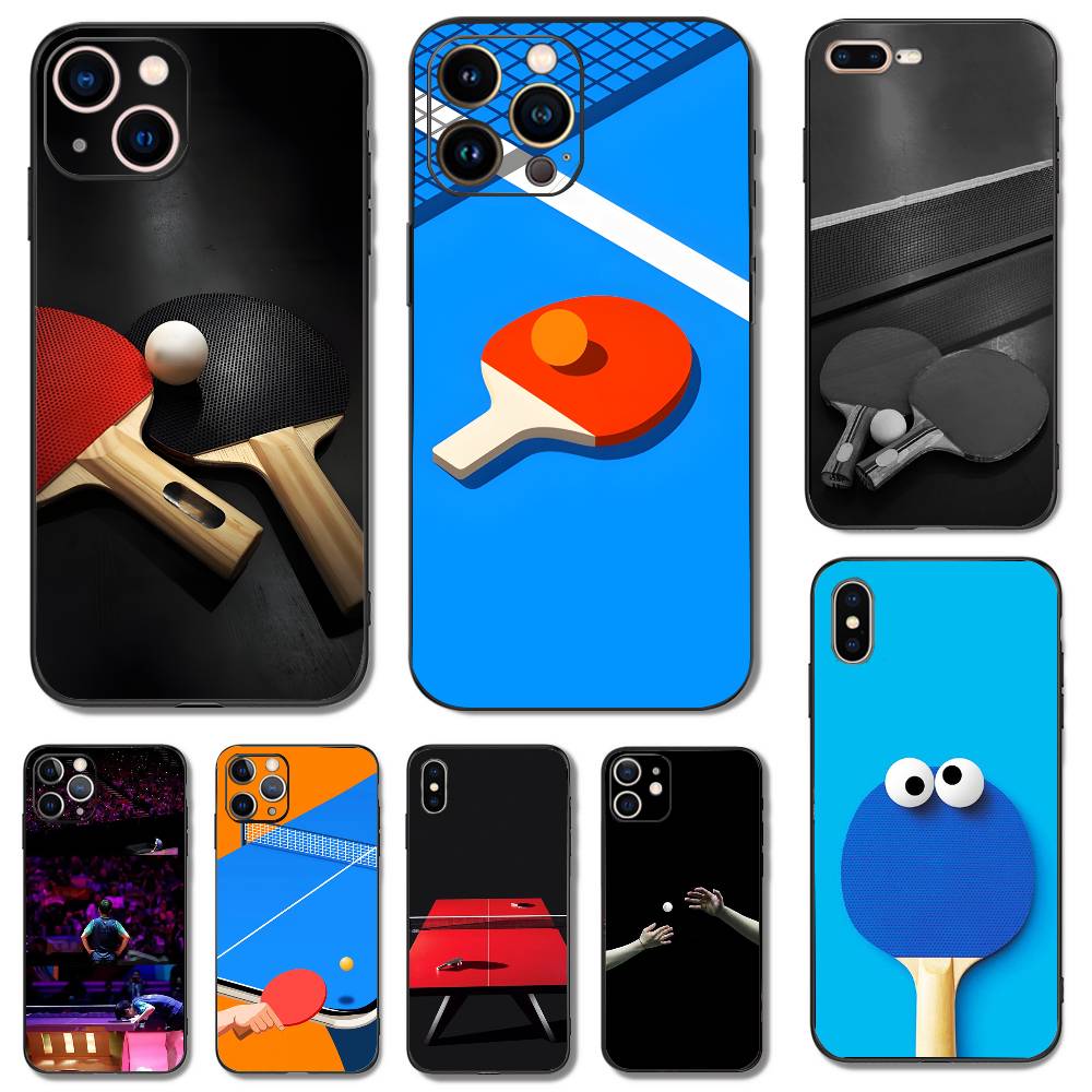 Table Tennis Logo Free - Coque de téléphone antichoc souple noire