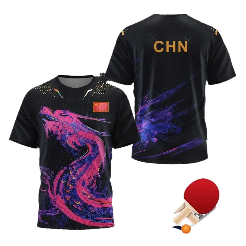 Table Tennis Uniform - T-shirt graphique Dragon de Chine pour